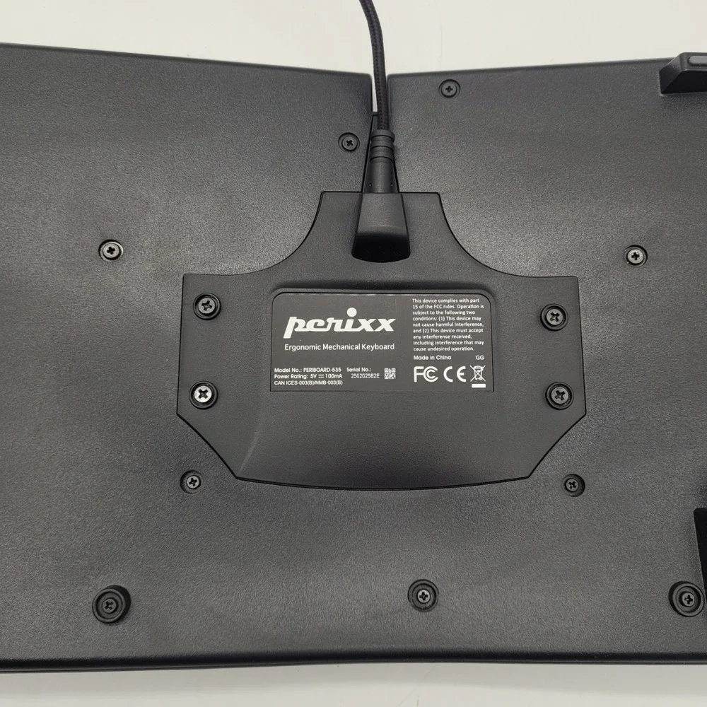 Ergonomic Wired‎ Keyboard Brown Switches Split Layout USB Mac Win Black – Perixx